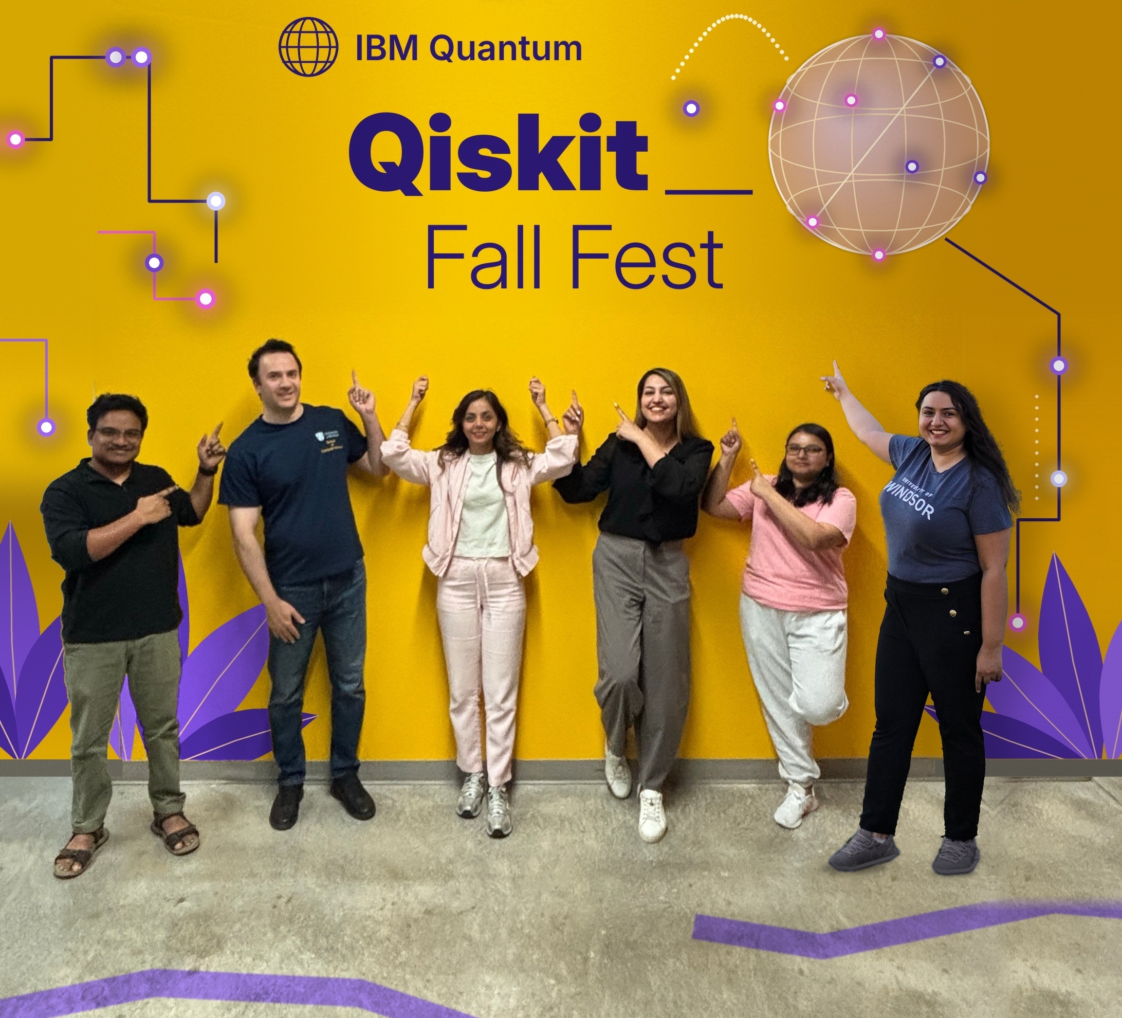 Organizing team at the Qiskit Fall Fest wall